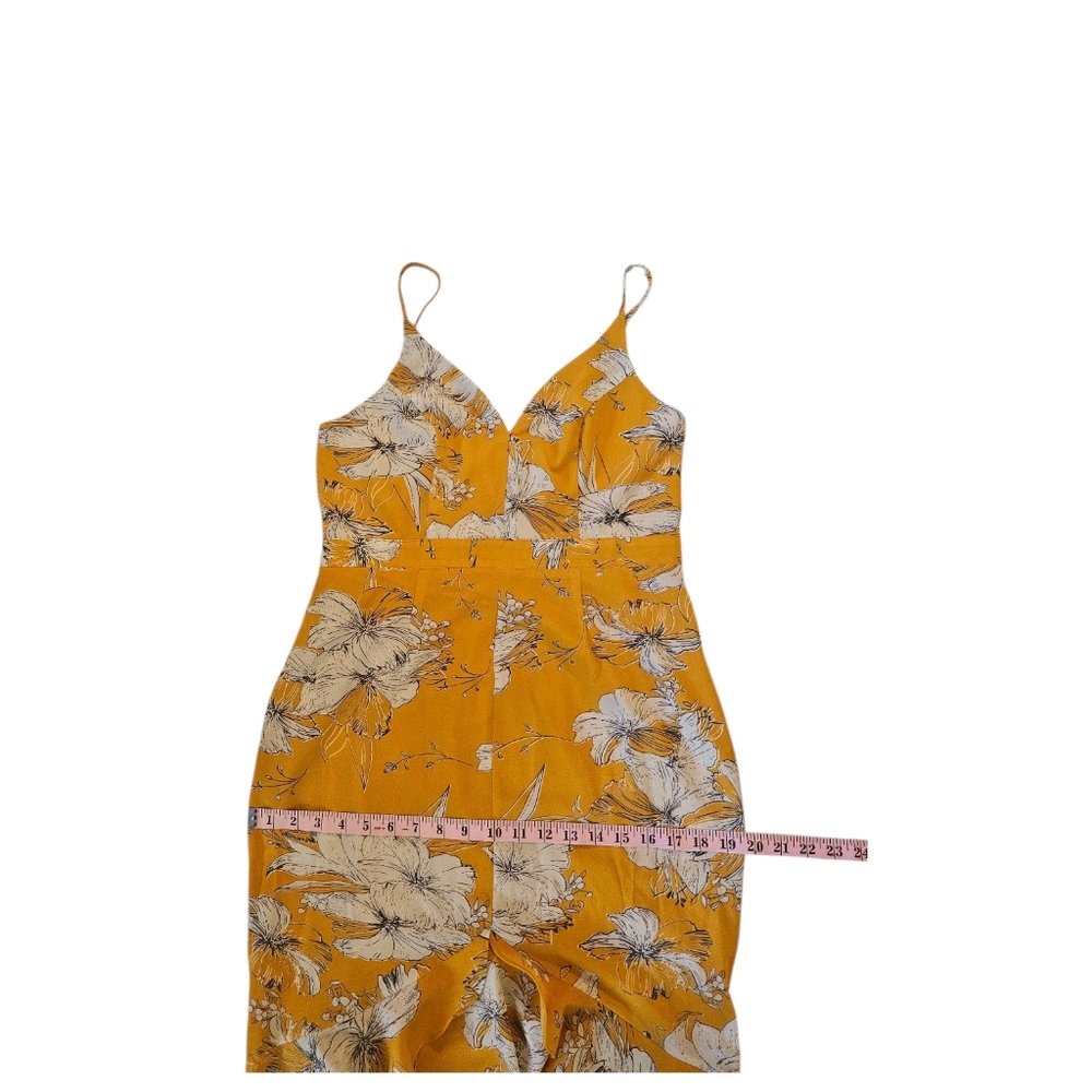 Lulus High Low Maxi Dress NEW Darling Daylily Mustard Yellow Floral Print Large - Picture 7 of 14